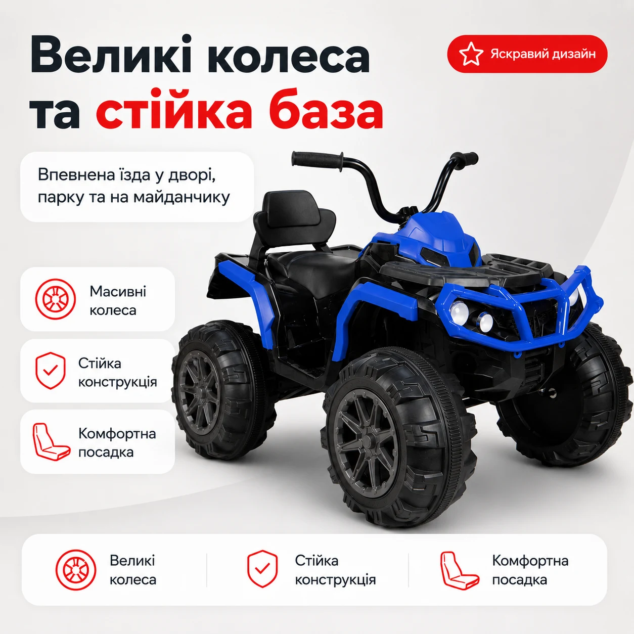 Великі колеса та стійка база